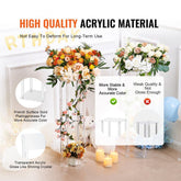 2PCS 31.5inch High Wedding Flower Stand, With Acrylic Laminate,Acrylic Vase Column Geometric Centerpiece Stands, Floral Display Rack for T-Stage Events Reception, Party Decoration Home